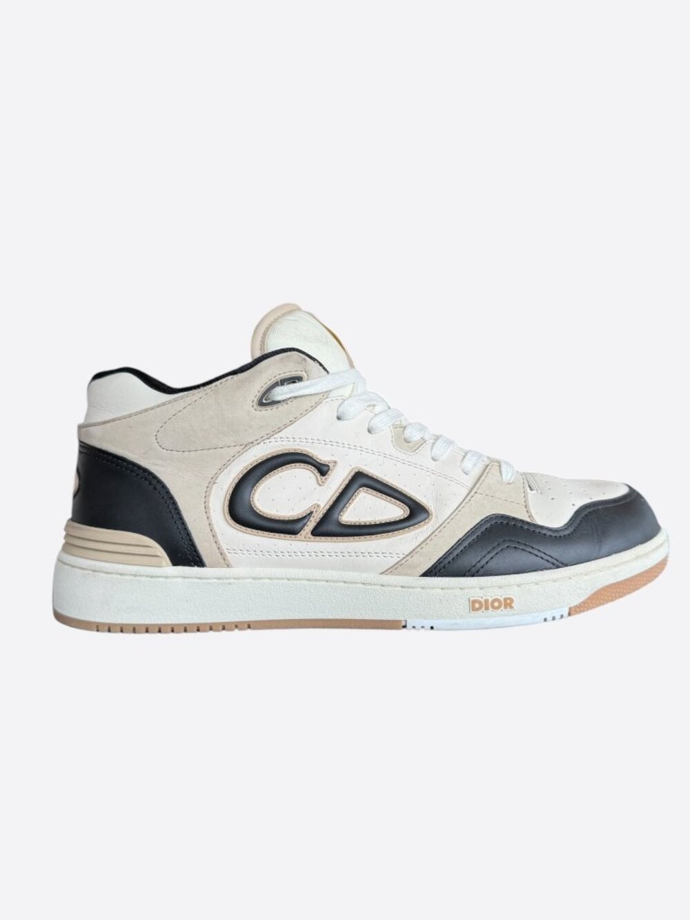 Dior Beige & Black B57 Mid Top Sneakers